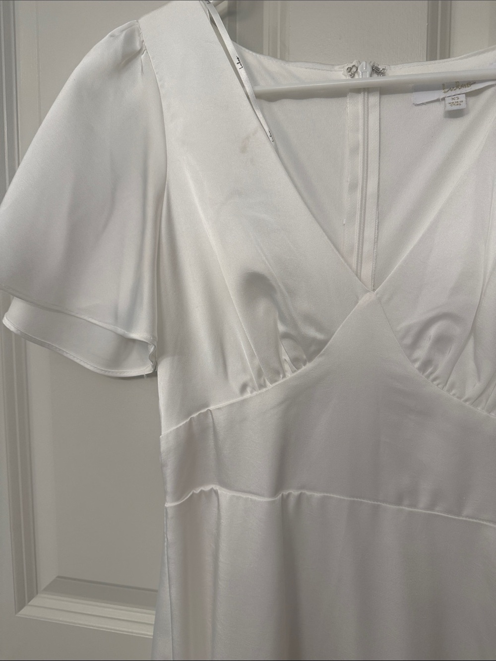 Lulu's White Ruffle V-Neck Maxi Dress - Picture 3 of 7